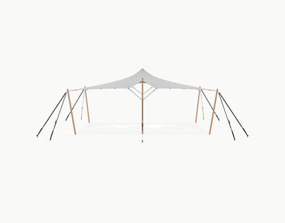 Stretchtent 7.5 × 5 meter "Douglas" Grey – Complete Set