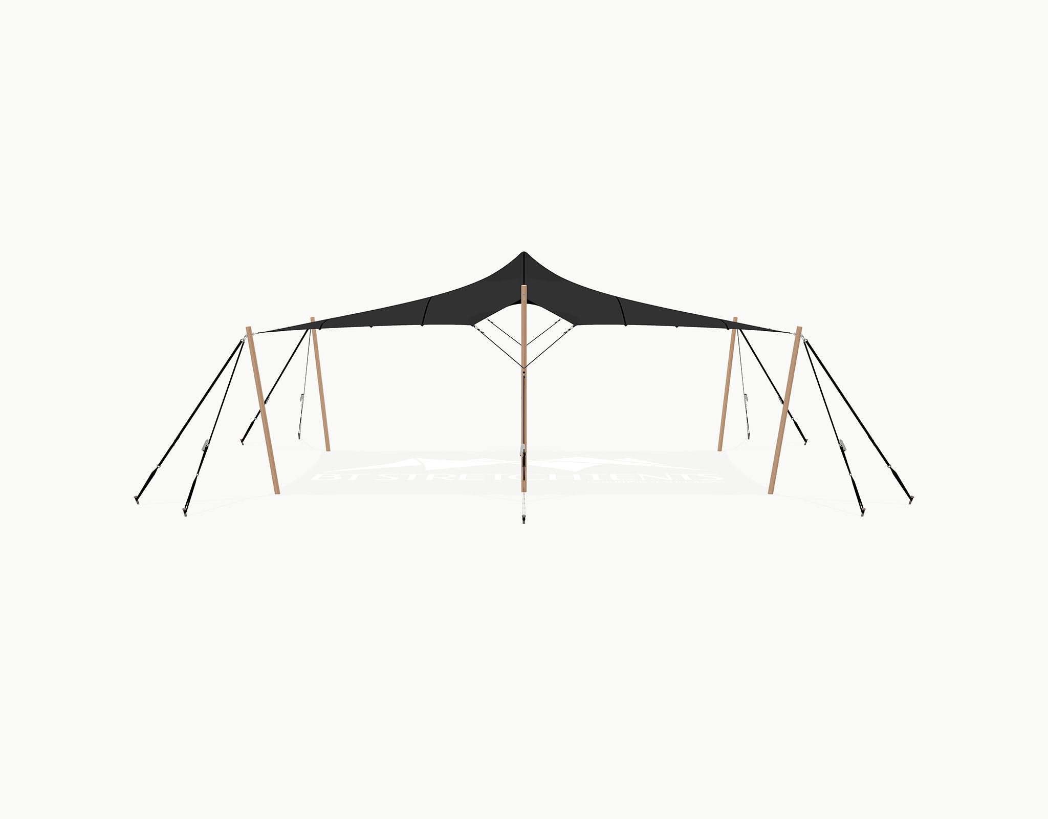 Stretchtent 7.5 × 5 meter Douglas – Complete Set - Black