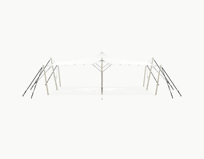 Stretchtent 9 × 6 meter "Robinia" White Opaque – Complete Set