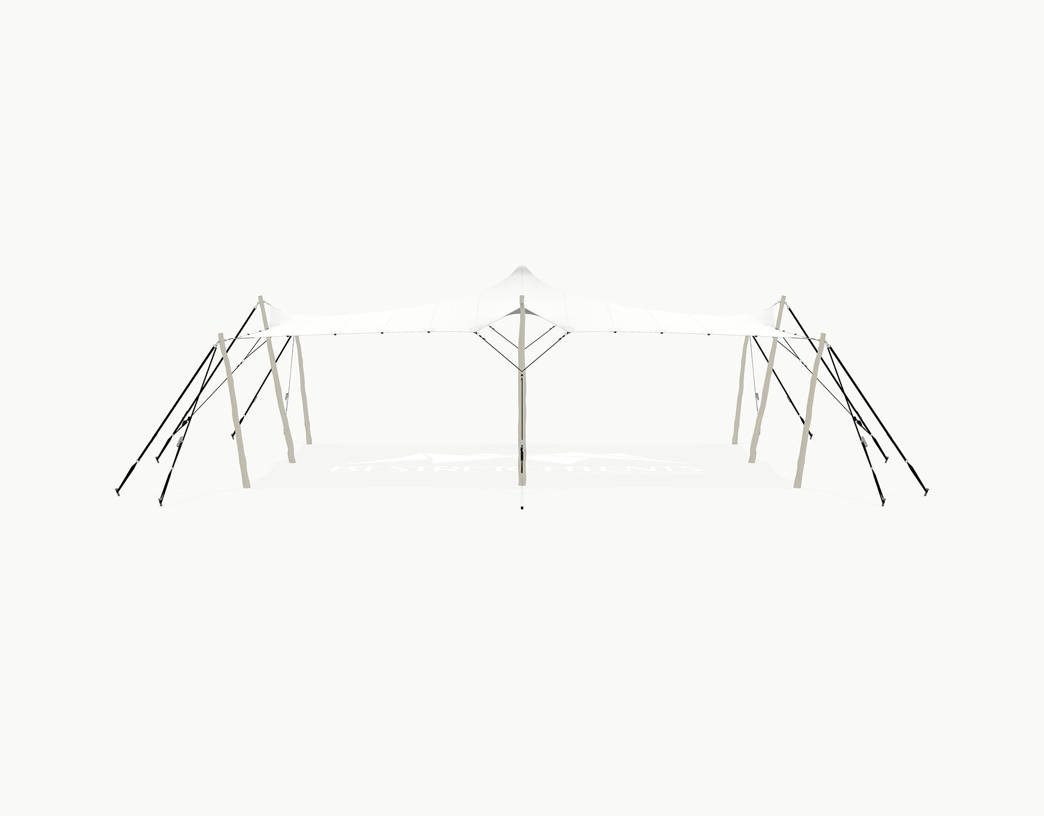 Stretchtent 9 × 6 meter Robinia – Complete Set - White Opaque