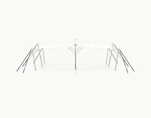 Stretchtent 9 × 6 meter Robinia – Complete Set - White Opaque