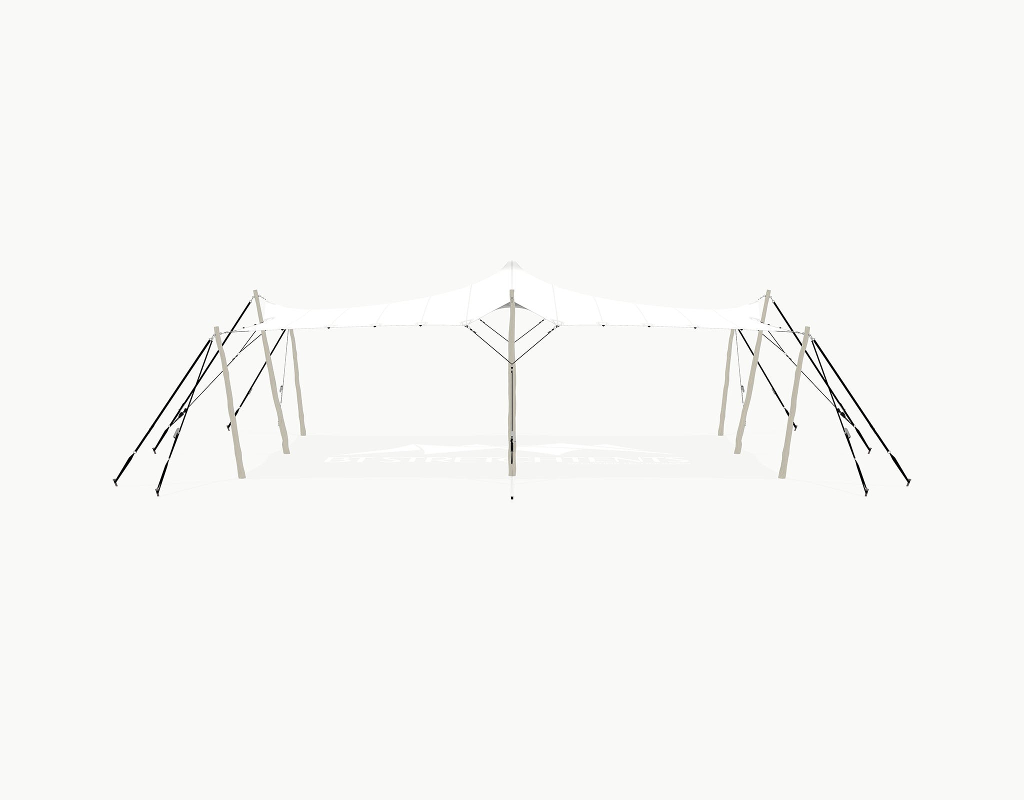 Stretchtent 9 × 6 meter Robinia – Complete Set - White