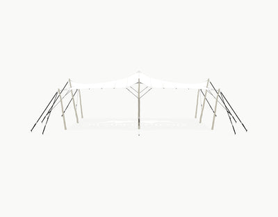 Stretchtent 9 × 6 meter "Robinia" White – Complete Set
