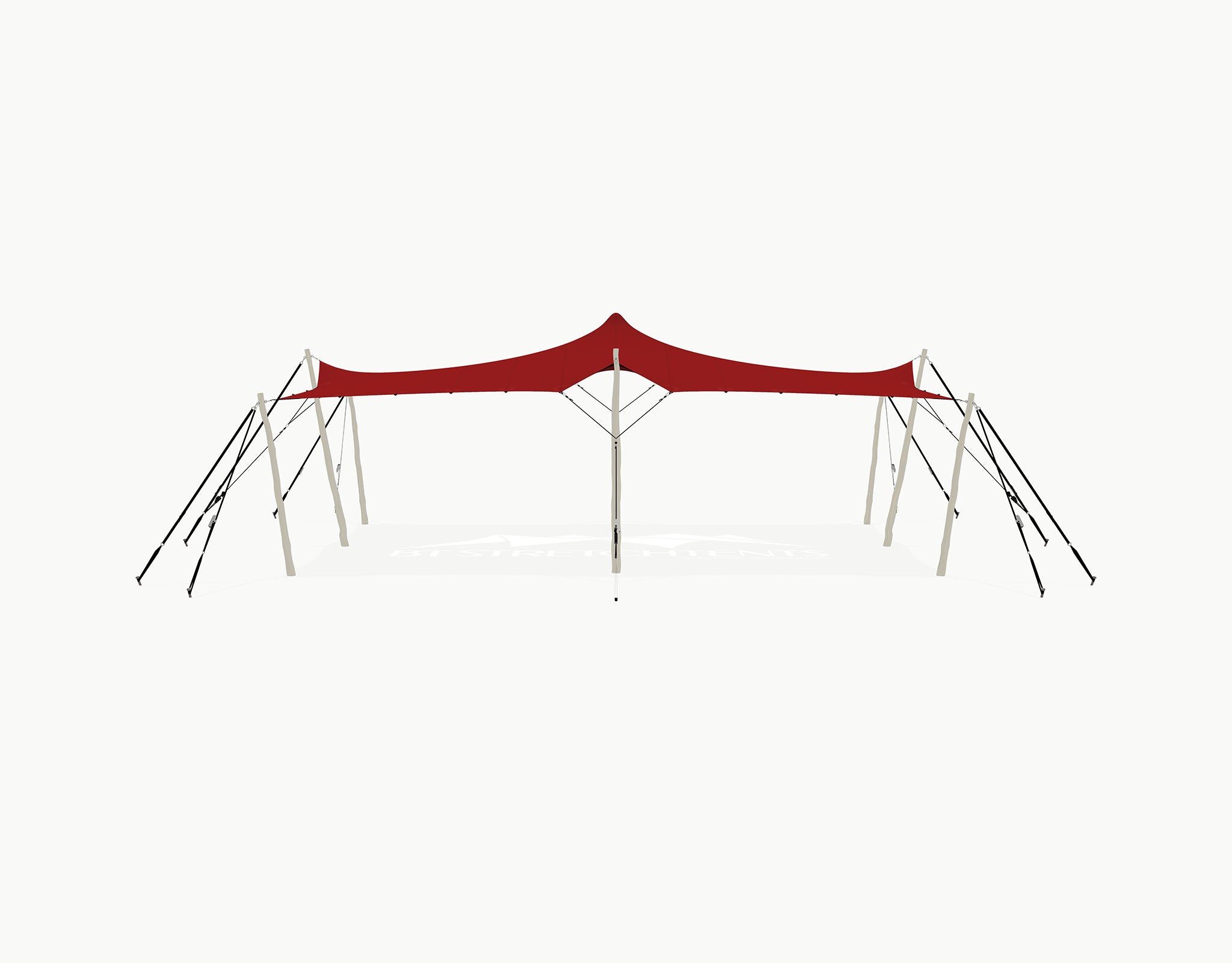 Stretchtent 9 × 6 meter "Robinia" Red – Complete Set