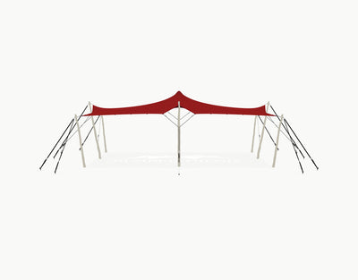 Stretchtent 9 × 6 meter "Robinia" Red – Complete Set