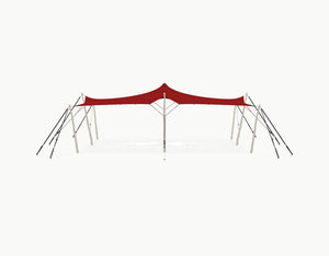 Stretchtent 9 × 6 meter Robinia – Complete Set - Red