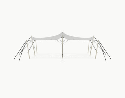Stretchtent 9 × 6 meter "Robinia" Grey – Complete Set