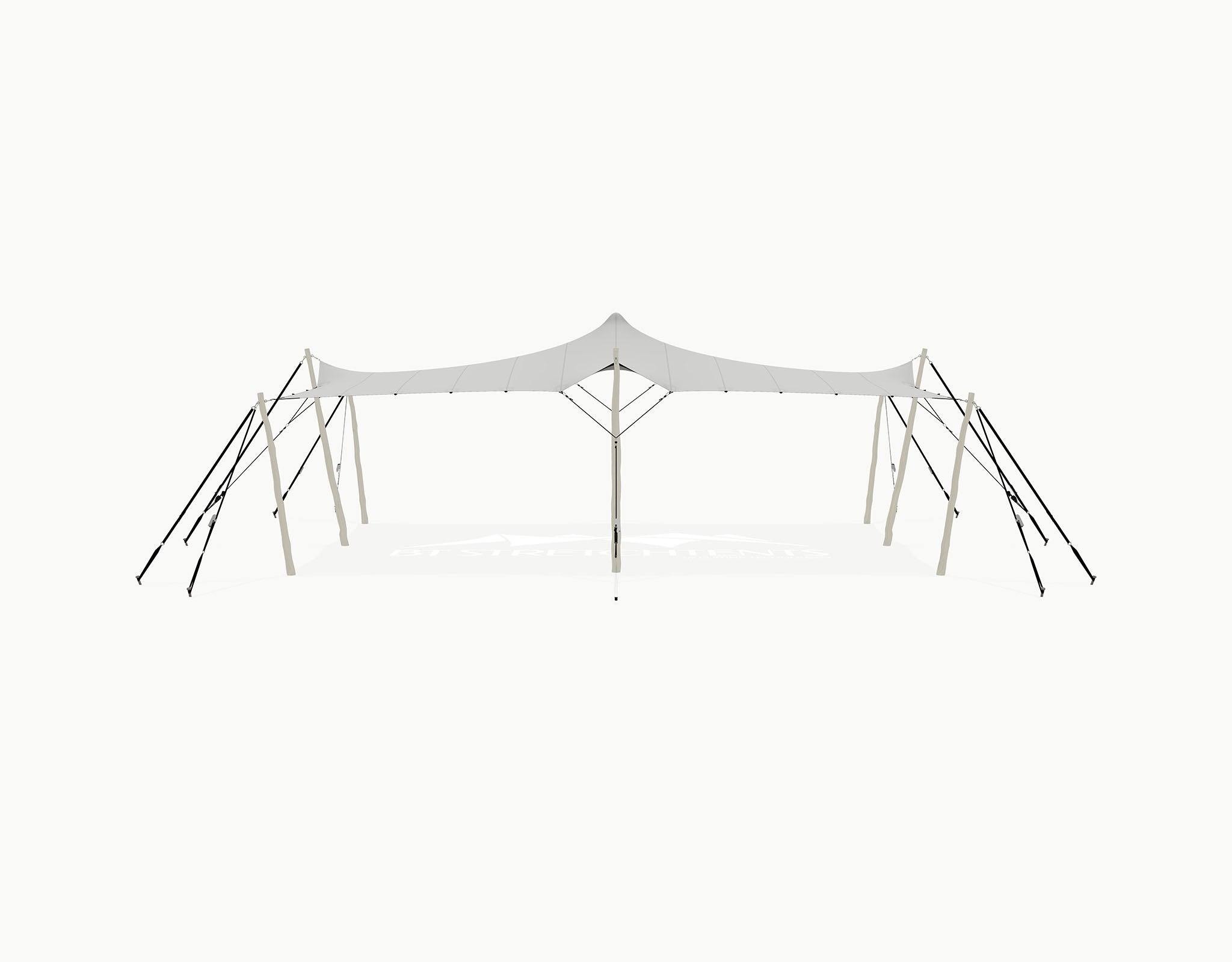 Stretchtent 9 × 6 meter Robinia – Complete Set - Grey