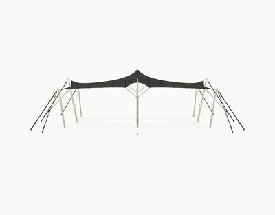 Stretchtent 9 × 6 meter "Robinia" Black – Complete Set